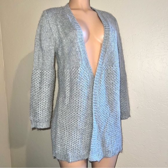 Sundance Women’s Petite Small Grey Wool Blend Open Front Cardigan Sweater - Picture 1 of 8